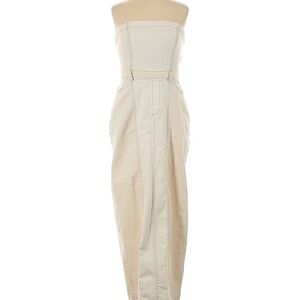 Denim Elegant Strapless Dress, Off White Flattering Size Small